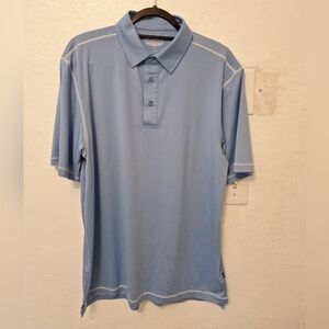 Straight Down Men's Performance Golf Polo Shirt in Blue Snowflake, Size Medium